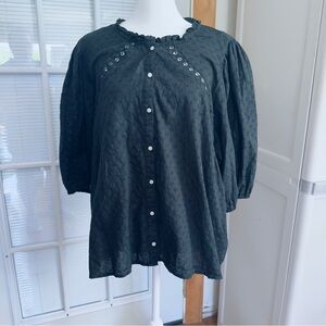 Old Navy Eyelet Button-Front Blouse - Size XL